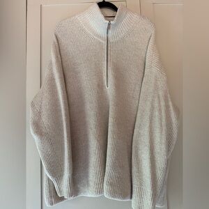 Old Navy Cream Quarter Zip Sweater